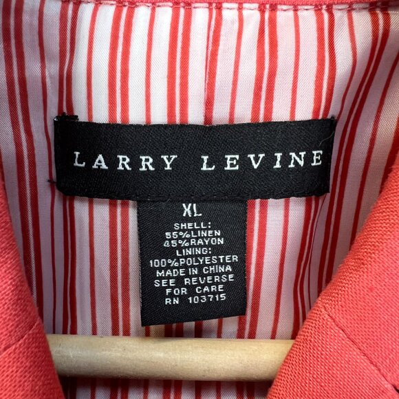 Larry Levine Womens Coral Swing Jacket Cropped Linen-Blend Blazer 3/4 Sleeve XL - Picture 11 of 12